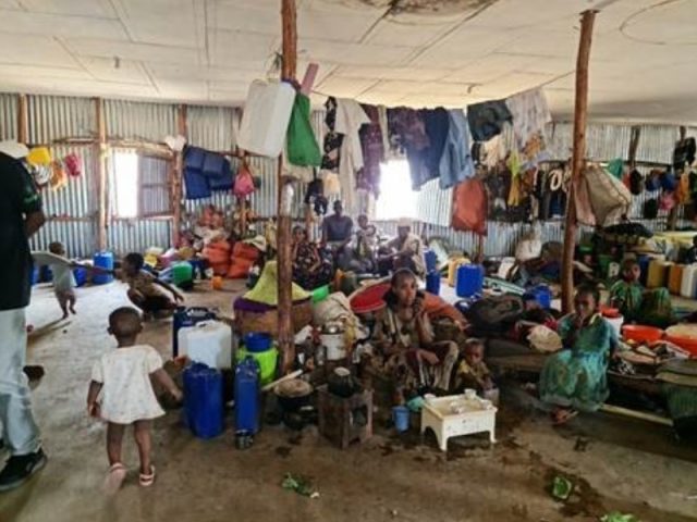 It is one of the camp sites in Tigray region. Oxfam is providing life-saving aids, including food, water and hygiene kits to displaced people in Tigray since Jan 2021. ©Oxfam