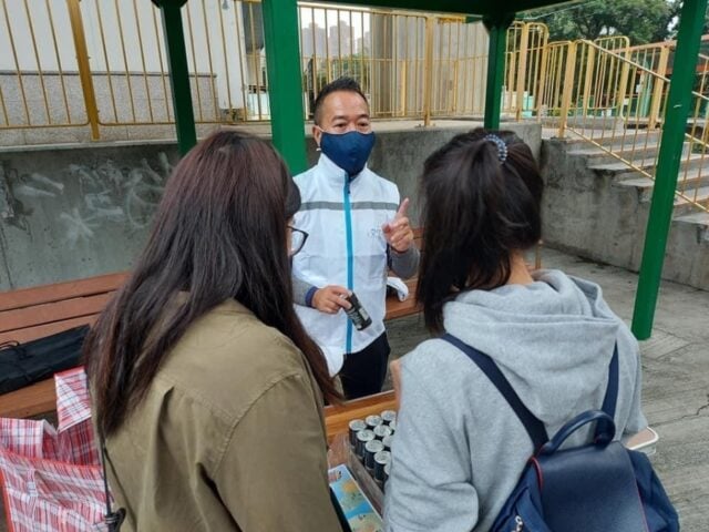 A Plastic Ocean Foundation's Education Team's mobile clean recycling station where our officer is introducing the concept of clean recycling to rural residents